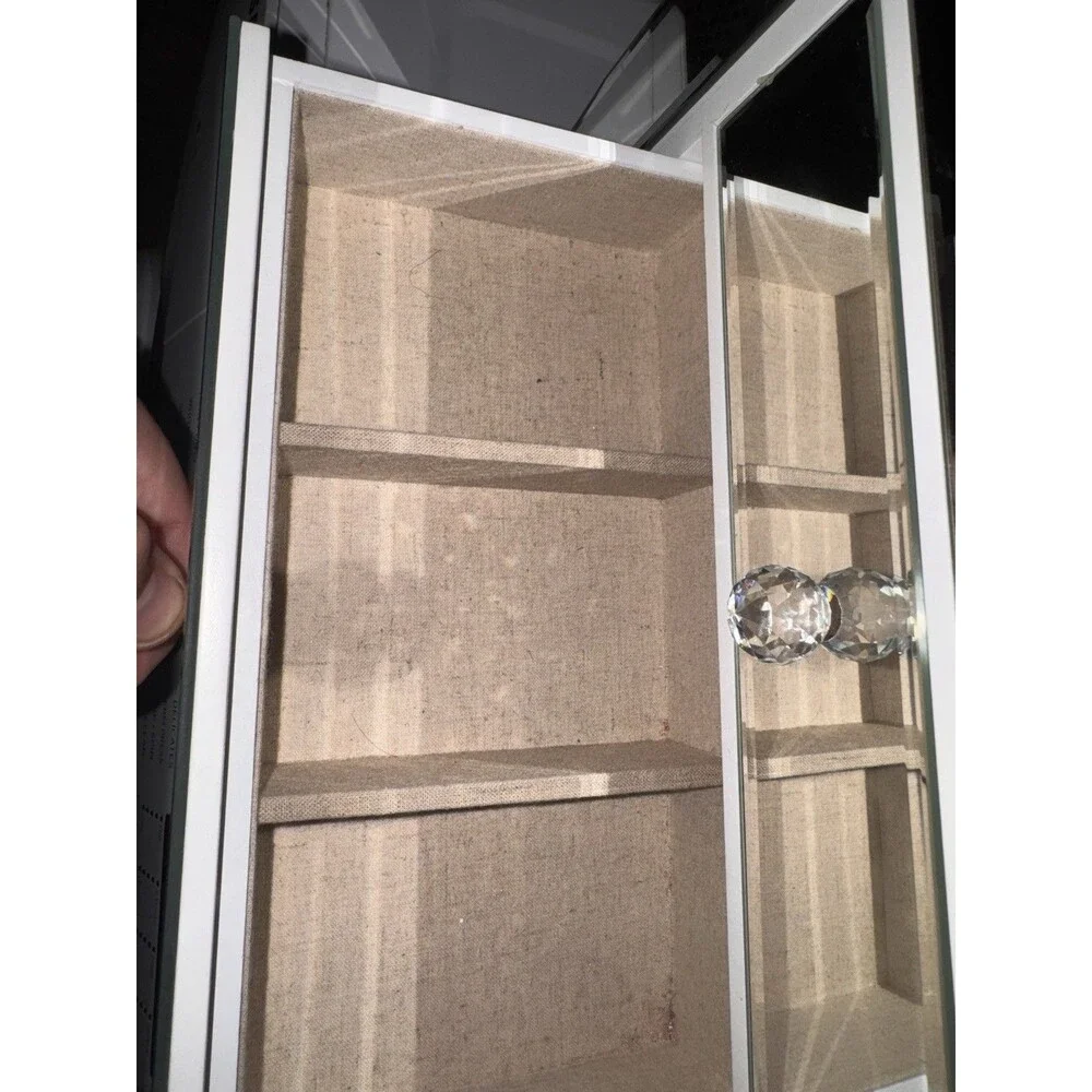 Hollywood Regency Mirrored Tabletop Jewelry Box & Vanity Armoire